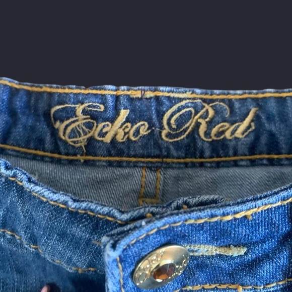 Ecko Unlimited Blue Denim Distressed Mini Skirt - Picture 3 of 3